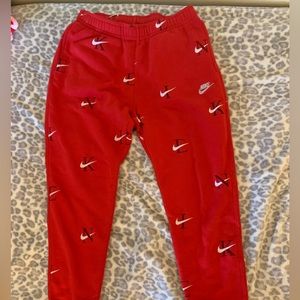 Red Nike sweats!